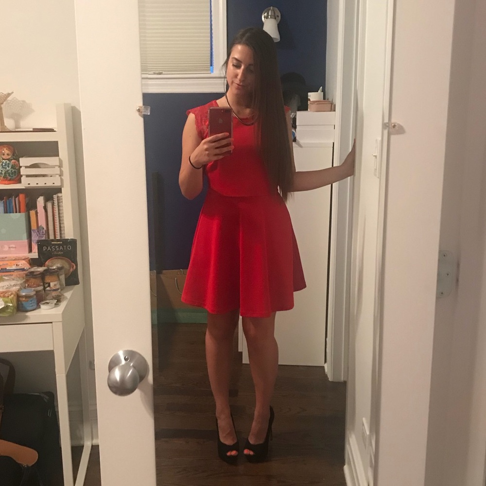 Forever 21 red dress with laced back